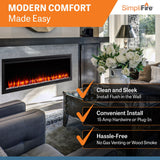 SimpliFire Allusion Platinum 60-Inch Wall Mount/Recessed Linear Electric Fireplace