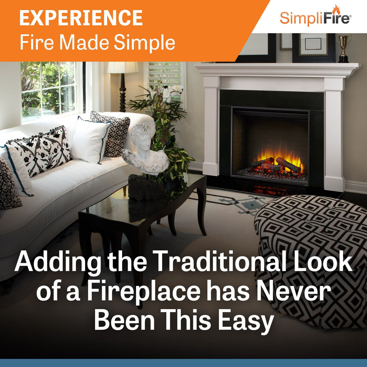 SimpliFire 30-Inch Built-In Electric Fireplace