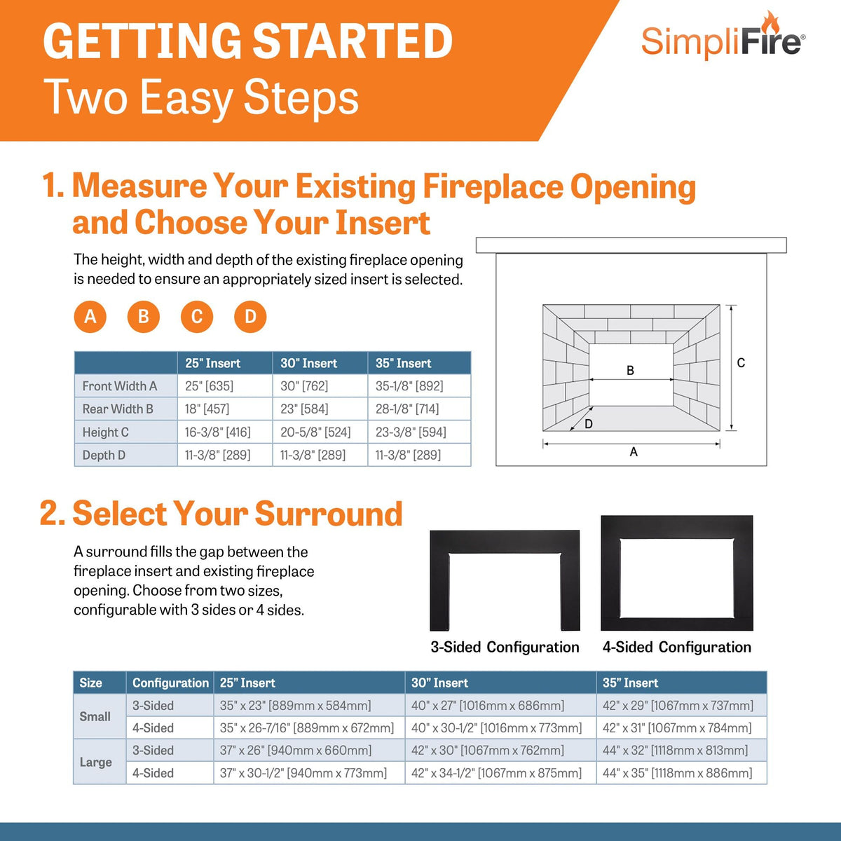 SimpliFire 25-Inch Traditional Electric Fireplace Insert