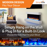 SimpliFire Format 43-Inch Floating Mantel Wall Mount Linear Electric Fireplace