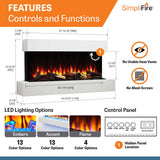 SimpliFire Format 43-Inch Floating Mantel Wall Mount Linear Electric Fireplace