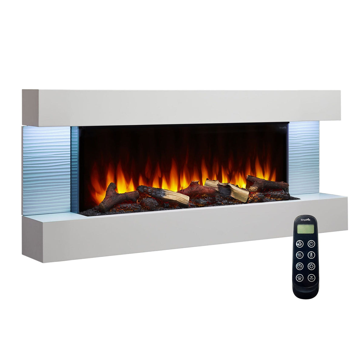 SimpliFire Format 50-Inch Floating Mantel Wall Mount Linear Electric Fireplace
