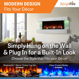 SimpliFire Format 50-Inch Floating Mantel Wall Mount Linear Electric Fireplace