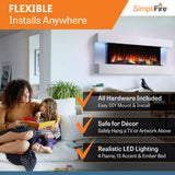 SimpliFire Format 50-Inch Floating Mantel Wall Mount Linear Electric Fireplace