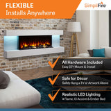 SimpliFire Format 60-Inch Floating Mantel Wall Mount Linear Electric Fireplace
