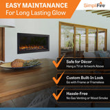SimpliFire Forum Outdoor 43-Inch Built-In/Recessed Linear Electric Fireplace