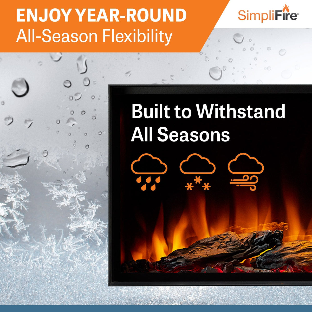 SimpliFire Forum Outdoor 55-Inch Built-In/Recessed Linear Electric Fireplace