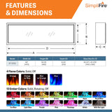 SimpliFire Forum Outdoor 55-Inch Built-In/Recessed Linear Electric Fireplace