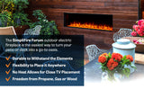 SimpliFire Forum Outdoor 43-Inch Built-In/Recessed Linear Electric Fireplace