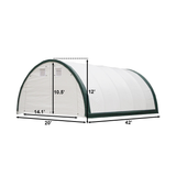 Chery Industrial Gold Mountain 20’ x 42’ x 12’ Single Truss Arch Storage Shelter – 840 sq ft Galvanized Steel Frame, 11 oz PE Canopy