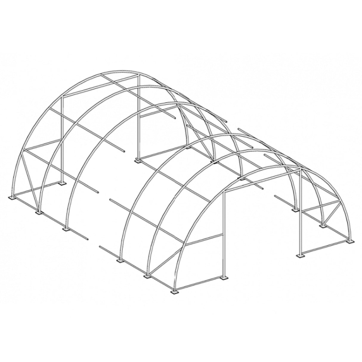 Chery Industrial Single Truss Arch Storage Shelter W30'xL65'xH15'