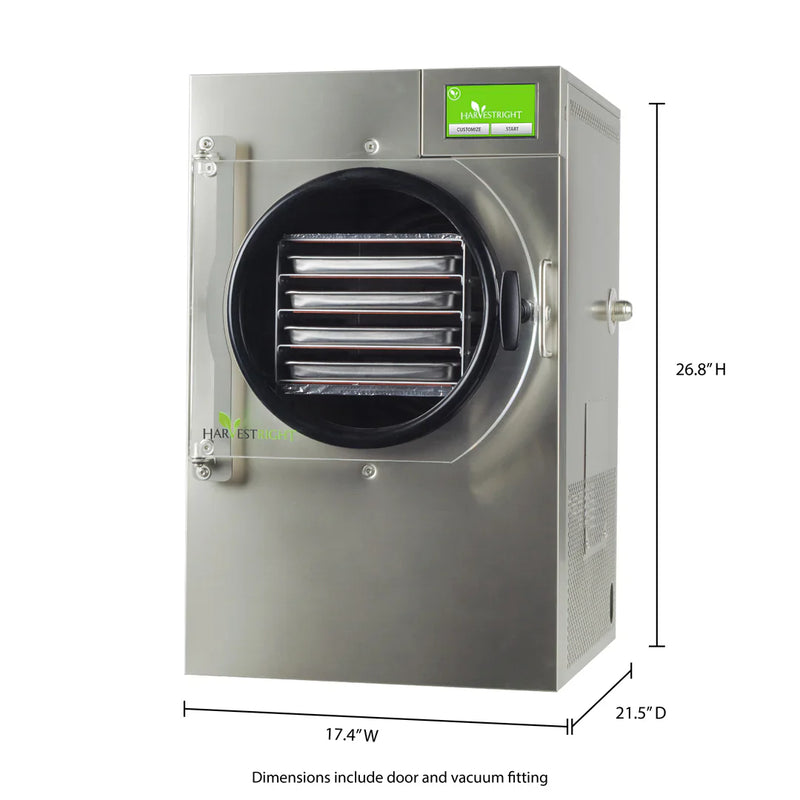 Harvest Right Small Home Pro Freeze Dryer with Oil Free Vacuum Pump, 4 Trays and Mylar Starter Kit in Stainless Steel