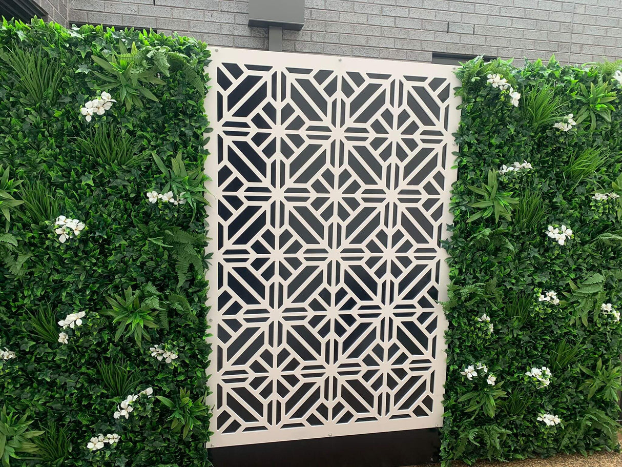 Designer Plants USA Luxury Snowy White Artificial Vertical Garden 40 x 40 Commercial Grade