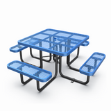 46” Square Metal Picnic Table with Umbrella Hole