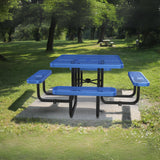 46” Square Metal Picnic Table with Umbrella Hole
