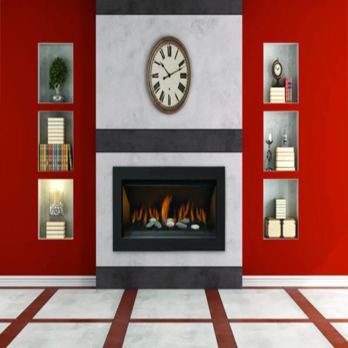 Sierra Flame Stanford 55" Direct Vent Linear Liquid Propane Fireplace 36,000 BTU STANFORD-55G-LP-DELUXE