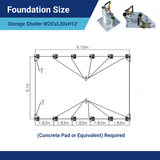 Single Truss Arch Storage Shelter W20'xL30'xH12'
