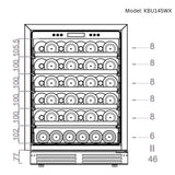 KingsBottle 24-Inch Under-Counter Single Zone Wine Cooler with Low-E Glass Door