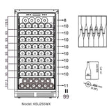 KingsBottle 47" High Upright Wine & Beverage Refrigerator Combo with Low-E Glass Door