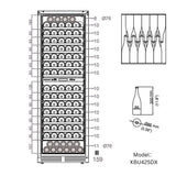KingsBottle Tall Dual Zone Upright Wine Cooler | Low-E Glass & Silent Cooling