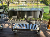 Tagwood BBQ Argentine Wood Fire & Charcoal Gaucho Grill BBQ18SS Stainless Steel Freestanding Grill with Shovel Poker & Heavy-Duty Casters for Mobility PRE-ORDER