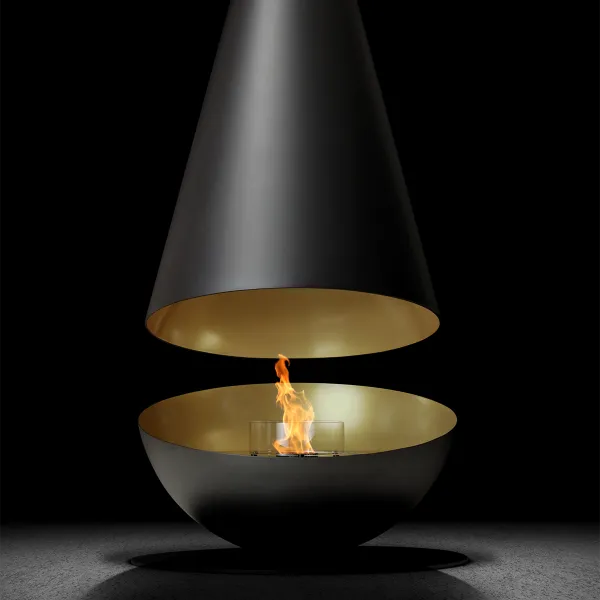 HearthArtSinn Shine 7 Luxury Hemispherical Hanging Fireplace