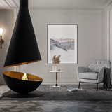 HearthArtSinn Shine 7 Luxury Hemispherical Hanging Fireplace