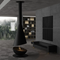 HearthArtSinn Shine 7 Luxury Hemispherical Hanging Fireplace