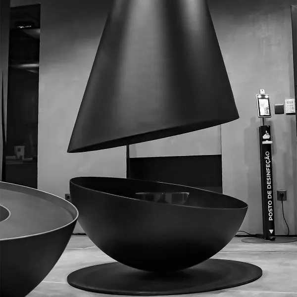 HearthArtSinn Shine 7 Luxury Hemispherical Hanging Fireplace