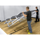 Gared Spectator Tip-N-Roll Low-Rise Bleacher 21′ 4-Row Double Foot Plank Portable Seating TRB0421DFLR