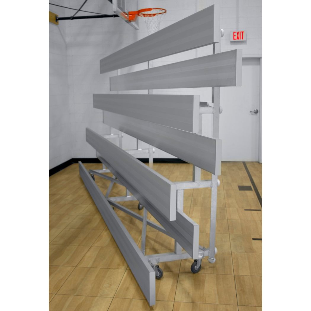 Gared Spectator Tip-N-Roll Low-Rise Bleacher 15′ 4-Row Single Foot Plank Portable Seating TRB0415LR