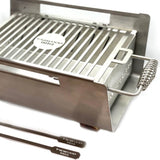 Tagwood BBQ 15" Stainless Steel Table Top Warming Brazier w/ Acacia Wood Legs BBQ07SS