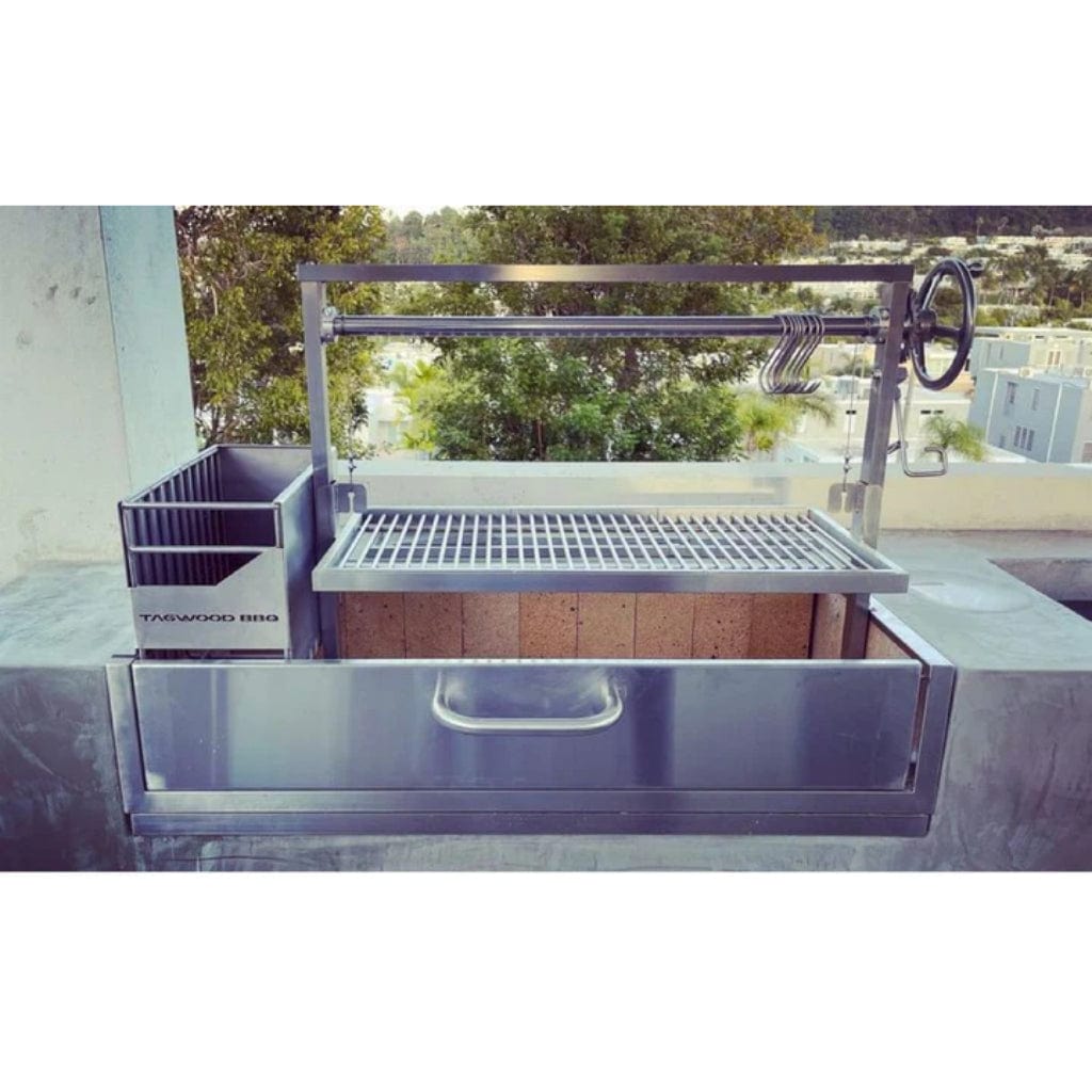 Tagwood BBQ 48" All Stainless Steel Santa Maria Argentine Built-In Wood Fire & Charcoal Grill BBQ05SS