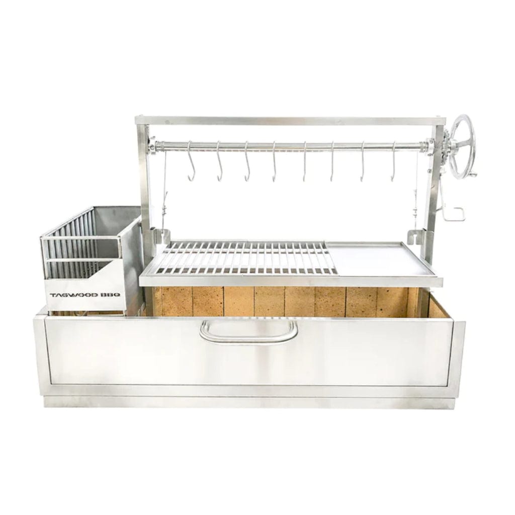 Tagwood BBQ 48" All Stainless Steel XL Argentine Built-In Wood Fire & Charcoal Grill BBQ25SS