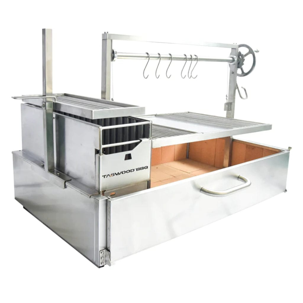 Tagwood BBQ 48" All Stainless Steel XL Argentine Built-In Wood Fire & Charcoal Grill BBQ25SS