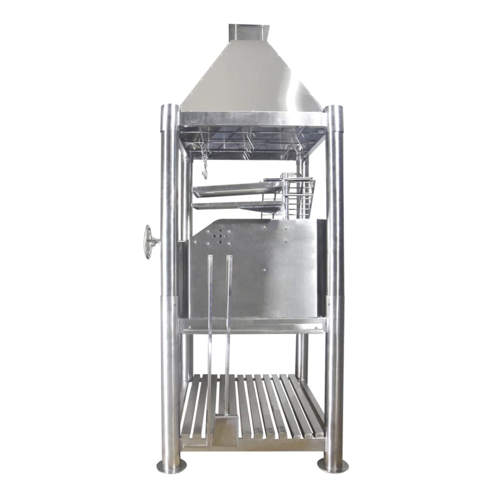 Tagwood BBQ The Beast 61" All Stainless Steel Argentine Wood Fire & Charcoal Grill w/ Asador BBQ02SS