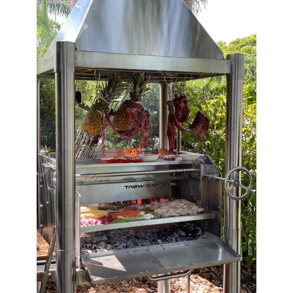 Tagwood BBQ The Beast 61" All Stainless Steel Argentine Wood Fire & Charcoal Grill w/ Asador BBQ02SS