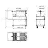 Tagwood BBQ 70" All Stainless Steel XL Argentine Wood Fire & Charcoal Grill BBQ23SS