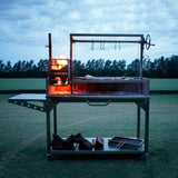 Tagwood BBQ Argentine Santa Maria 68" Stainless Steel Wood Fire and Charcoal Gaucho Grill BBQ03SS