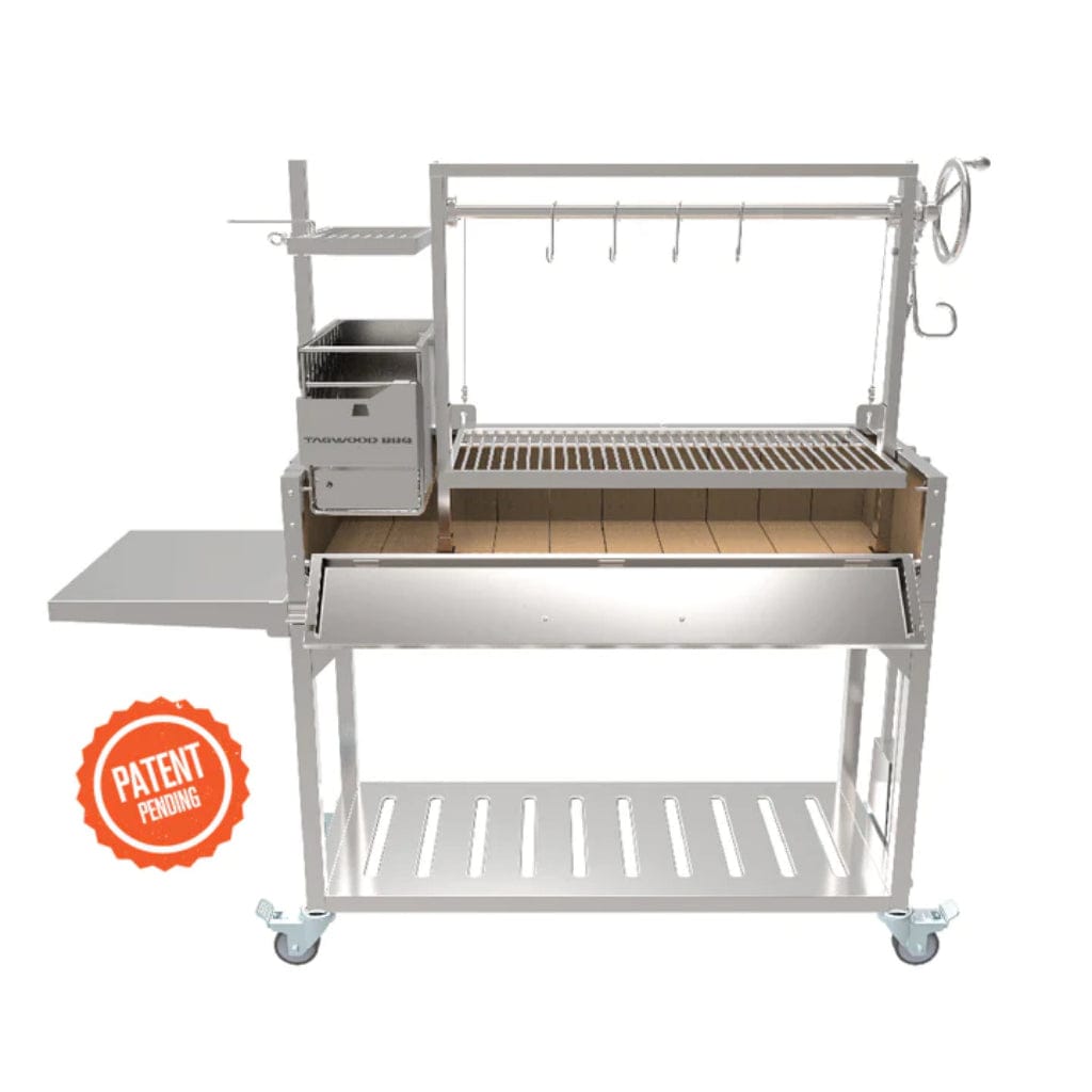 Tagwood BBQ Argentine Santa Maria 68" Stainless Steel Wood Fire and Charcoal Gaucho Grill BBQ03SS