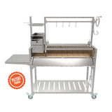 Tagwood BBQ Argentine Santa Maria 68" Stainless Steel Wood Fire and Charcoal Gaucho Grill BBQ03SS