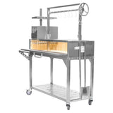 Tagwood BBQ Argentine Santa Maria 68" Stainless Steel Wood Fire and Charcoal Gaucho Grill BBQ03SS