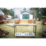 Tagwood BBQ Argentine Santa Maria 68" Stainless Steel Wood Fire and Charcoal Gaucho Grill BBQ03SS