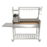 Tagwood BBQ Argentine Santa Maria 68" Stainless Steel Wood Fire and Charcoal Gaucho Grill BBQ03SS