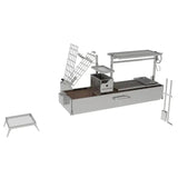 Tagwood BBQ Argentine Santa Maria 74" Stainless Steel Wood Fire and Charcoal Grill BBQ08SS