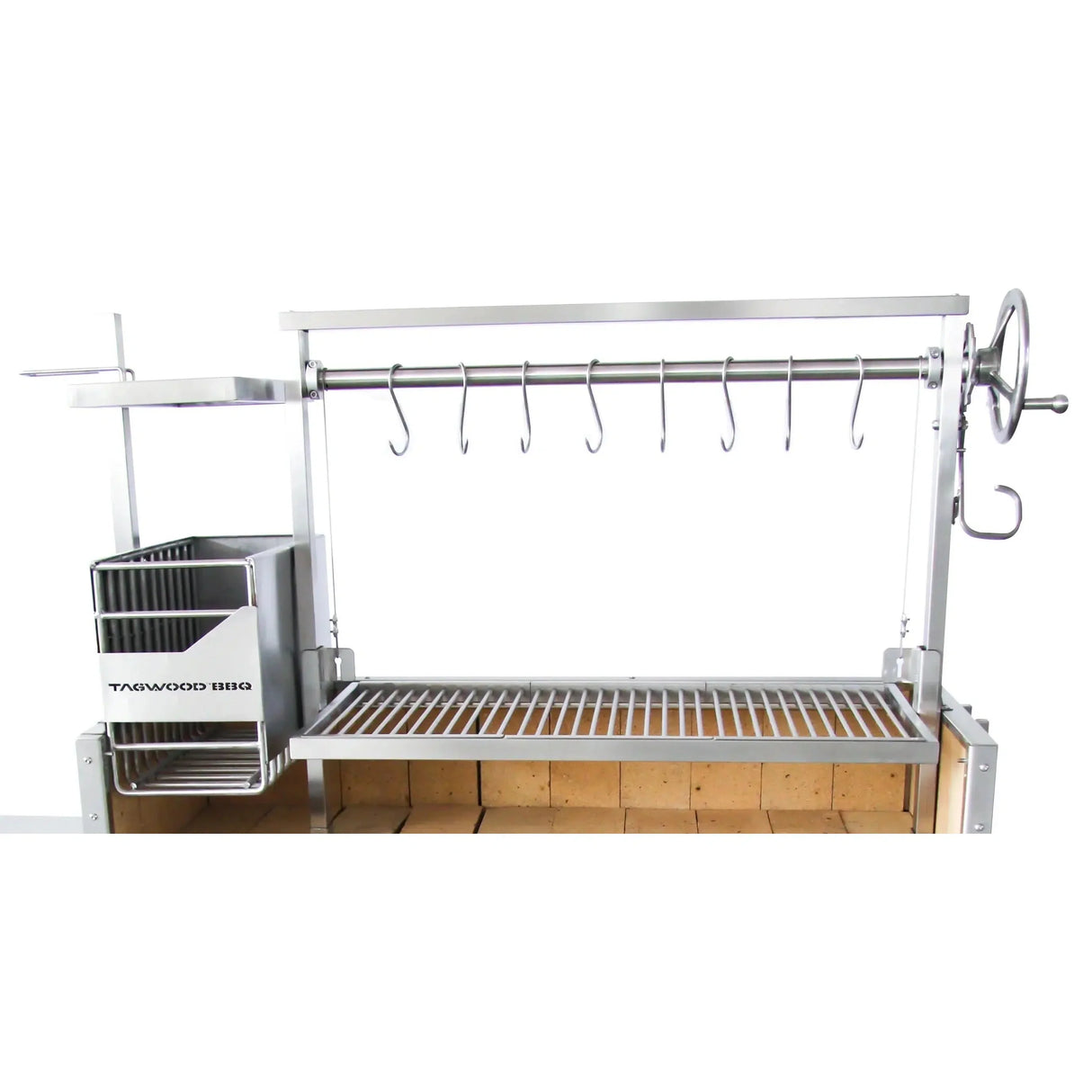 Tagwood BBQ Argentine Santa Maria 74" Stainless Steel Wood Fire and Charcoal Grill BBQ08SS
