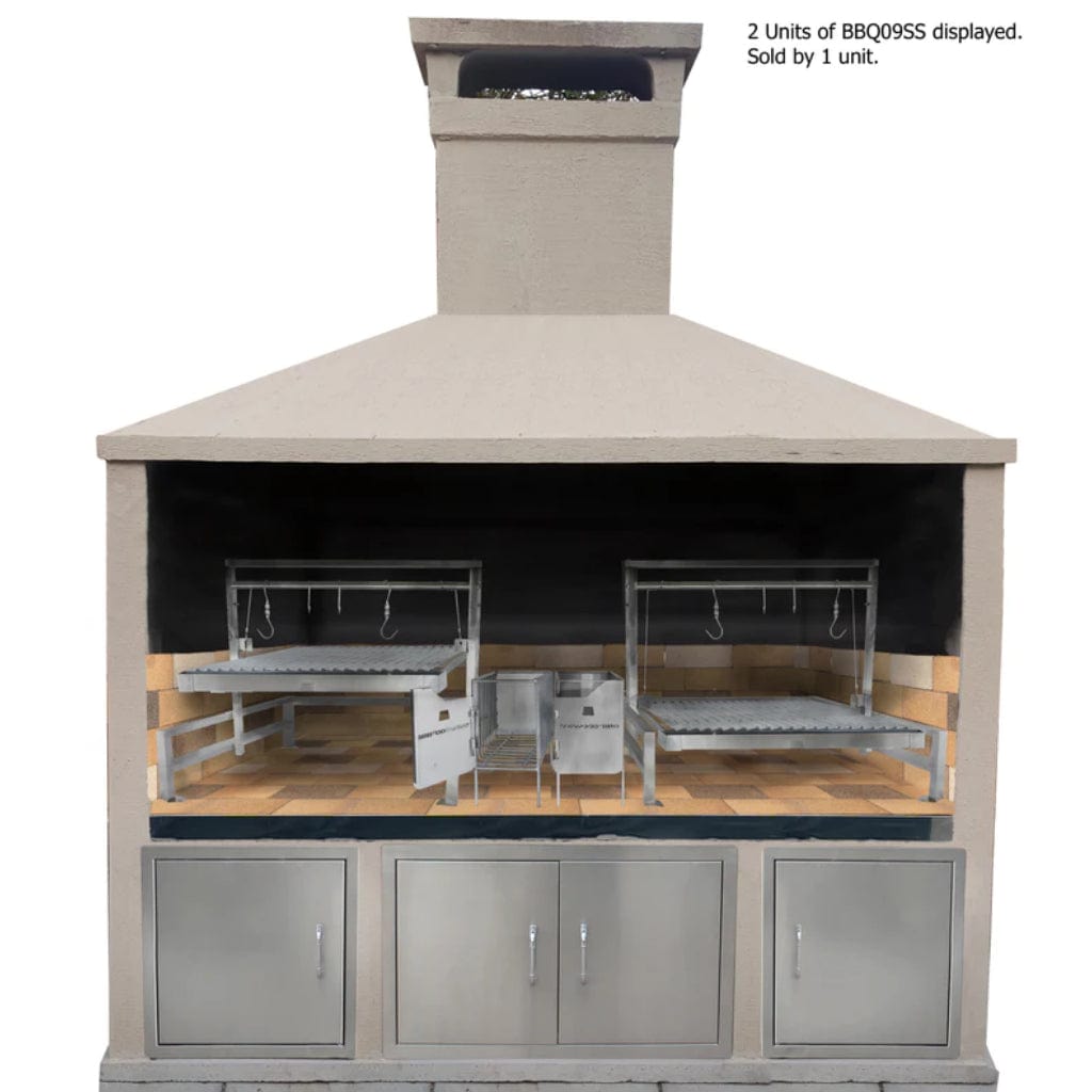 Tagwood BBQ Argentine Santa Maria 40" Insert Style Stainless Steel Wood Fire and Charcoal Gaucho Grill With Firebricks BBQ09SS