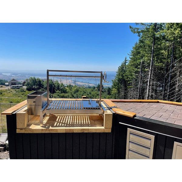 Tagwood BBQ Argentine Santa Maria 40" Insert Style Stainless Steel Wood Fire and Charcoal Gaucho Grill With Firebricks BBQ09SS