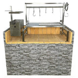 Tagwood BBQ Argentine Santa Maria 40" Insert Style Stainless Steel Wood Fire and Charcoal Gaucho Grill With Firebricks BBQ09SS