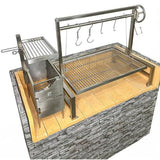 Tagwood BBQ Argentine Santa Maria 40" Insert Style Stainless Steel Wood Fire and Charcoal Gaucho Grill With Firebricks BBQ09SS
